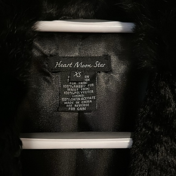 Heart Moon Star Luxurious Black Teddy Jacket - Picture 5 of 12
